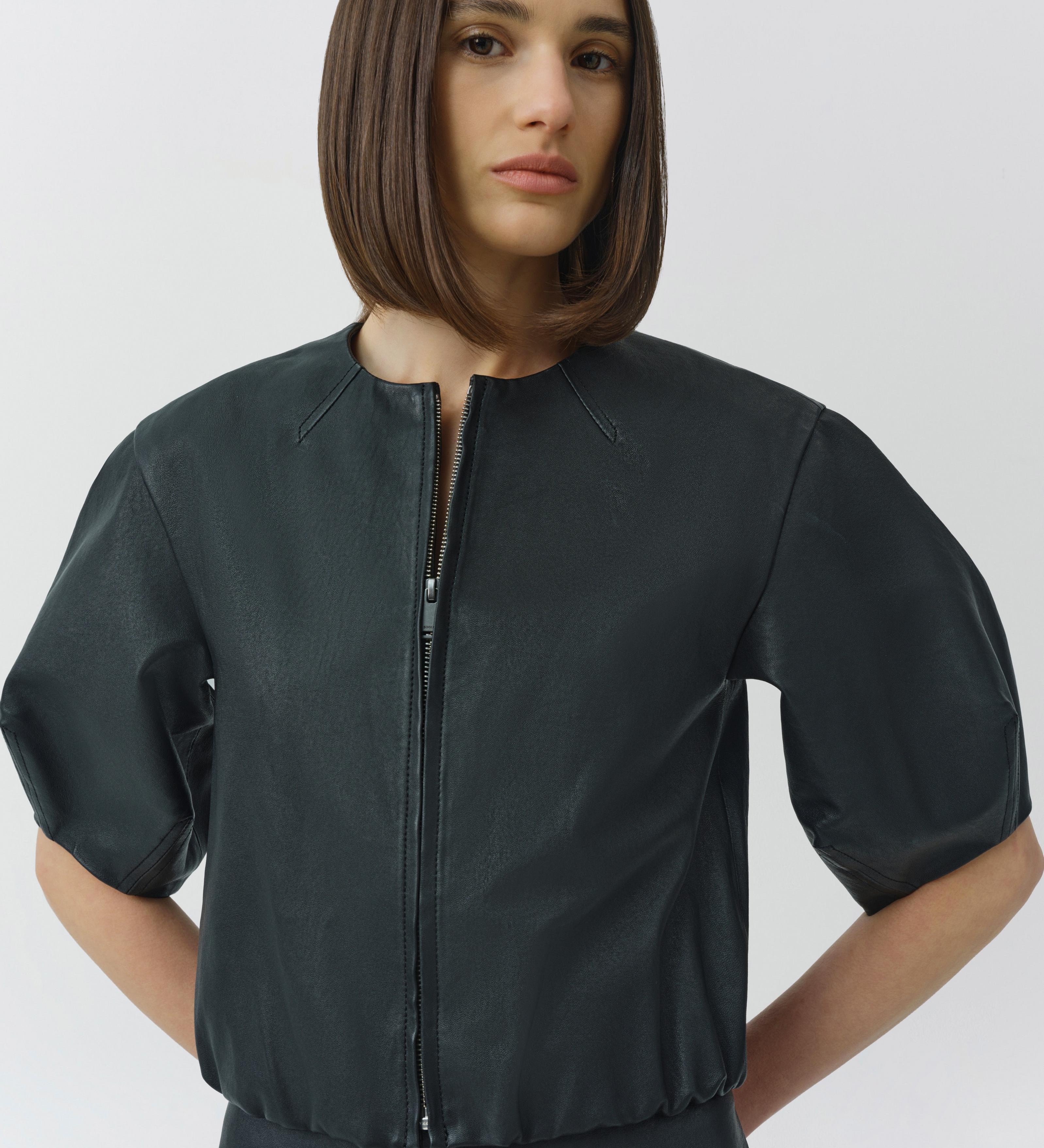 Simkhai - Austyn Short Sleeve Leather Jacket