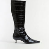 Simkhai - Janine Croc - Embossed Leather Knee High Boot