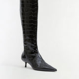 Simkhai - Janine Croc - Embossed Leather Knee High Boot
