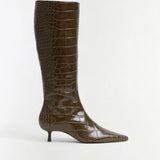 Simkhai - Janine Croc - Embossed Leather Knee High Boot