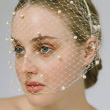 Jennifer Behr - Voilette Headband with Pearls -- Cream