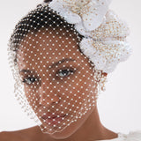 Jennifer Behr - Crystal Orchid Voilette -- Cream