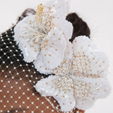 Jennifer Behr - Crystal Orchid Voilette -- Cream