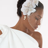 Jennifer Behr - Crystal Orchid Voilette -- Cream