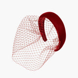 Jennifer Behr - Kate Voilette Headband in Velvet -- Ruby