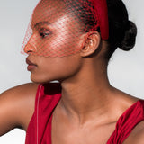Jennifer Behr - Kate Voilette Headband in Velvet -- Ruby