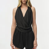 Simkhai - Halia Draped Satin Romper