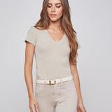L'AGENCE - Becca Cotton V - Neck Tee