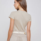 L'AGENCE - Becca Cotton V - Neck Tee