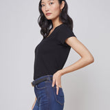 L'AGENCE - Becca Cotton V - Neck Tee