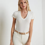 L'AGENCE - Becca Cotton V - Neck Tee