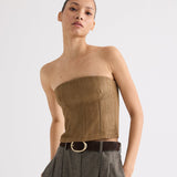 TWP - Jillian Bustier in Novel Herringbone Linen