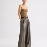 TWP - Jillian Bustier in Novel Herringbone Linen