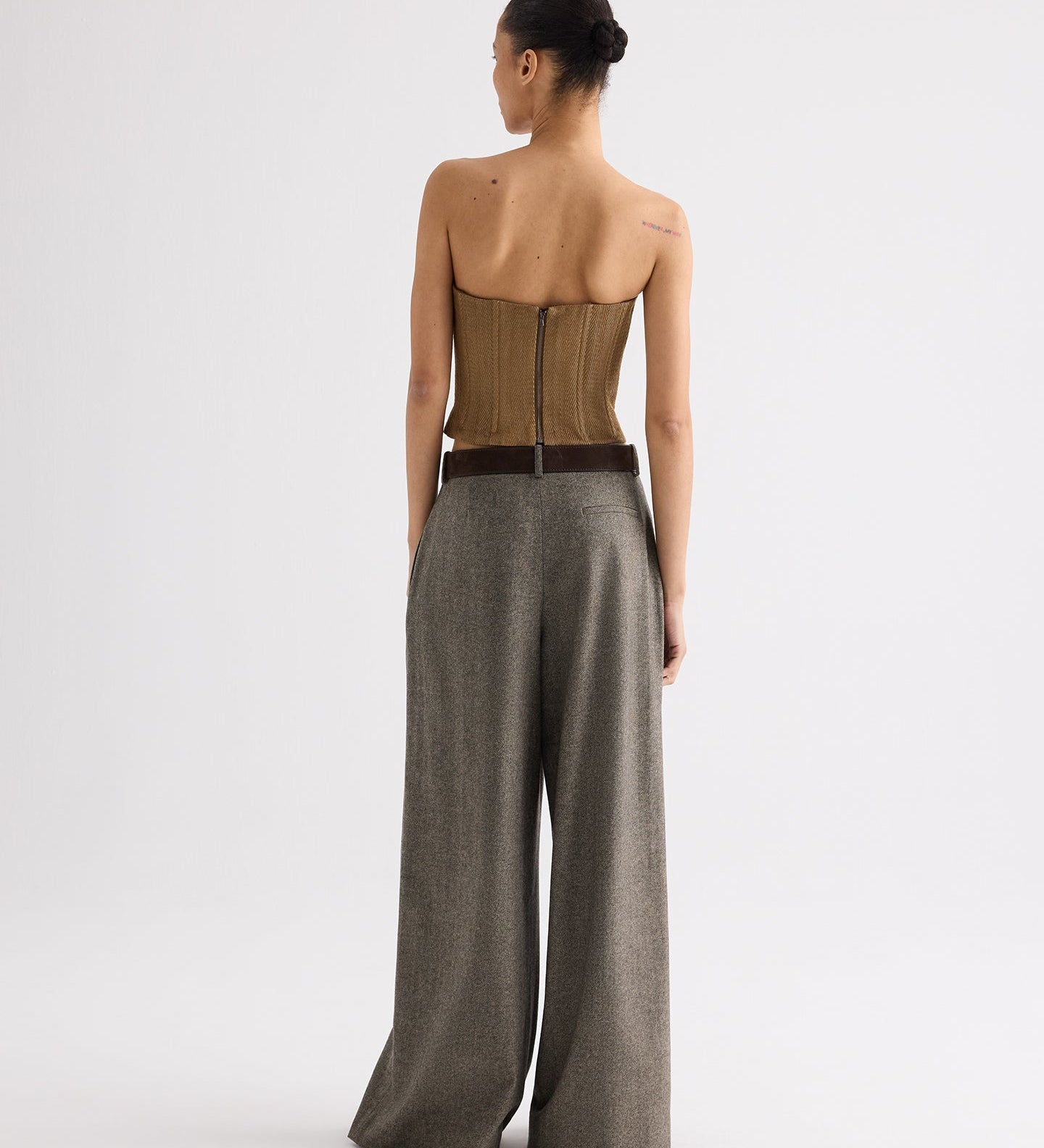 TWP - Jillian Bustier in Novel Herringbone Linen