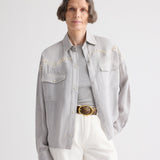 TWP - Carter Shirt With French Knots in Delave Linen
