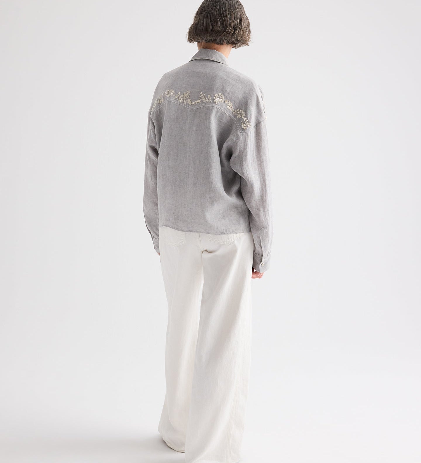 TWP - Carter Shirt With French Knots in Delave Linen