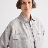 TWP - Carter Shirt With French Knots in Delave Linen