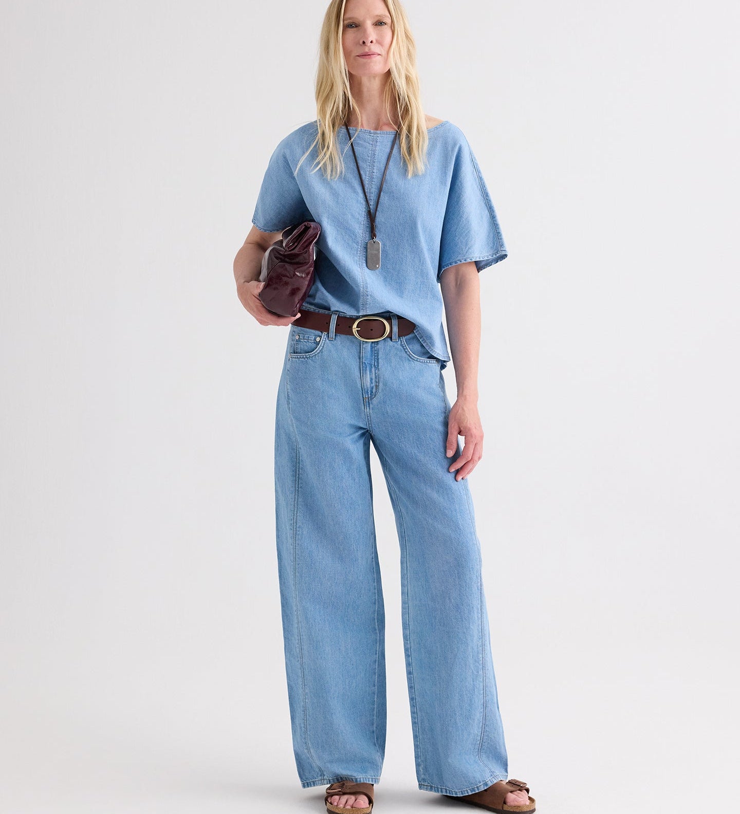 TWP - Simple T in Denim Shirting