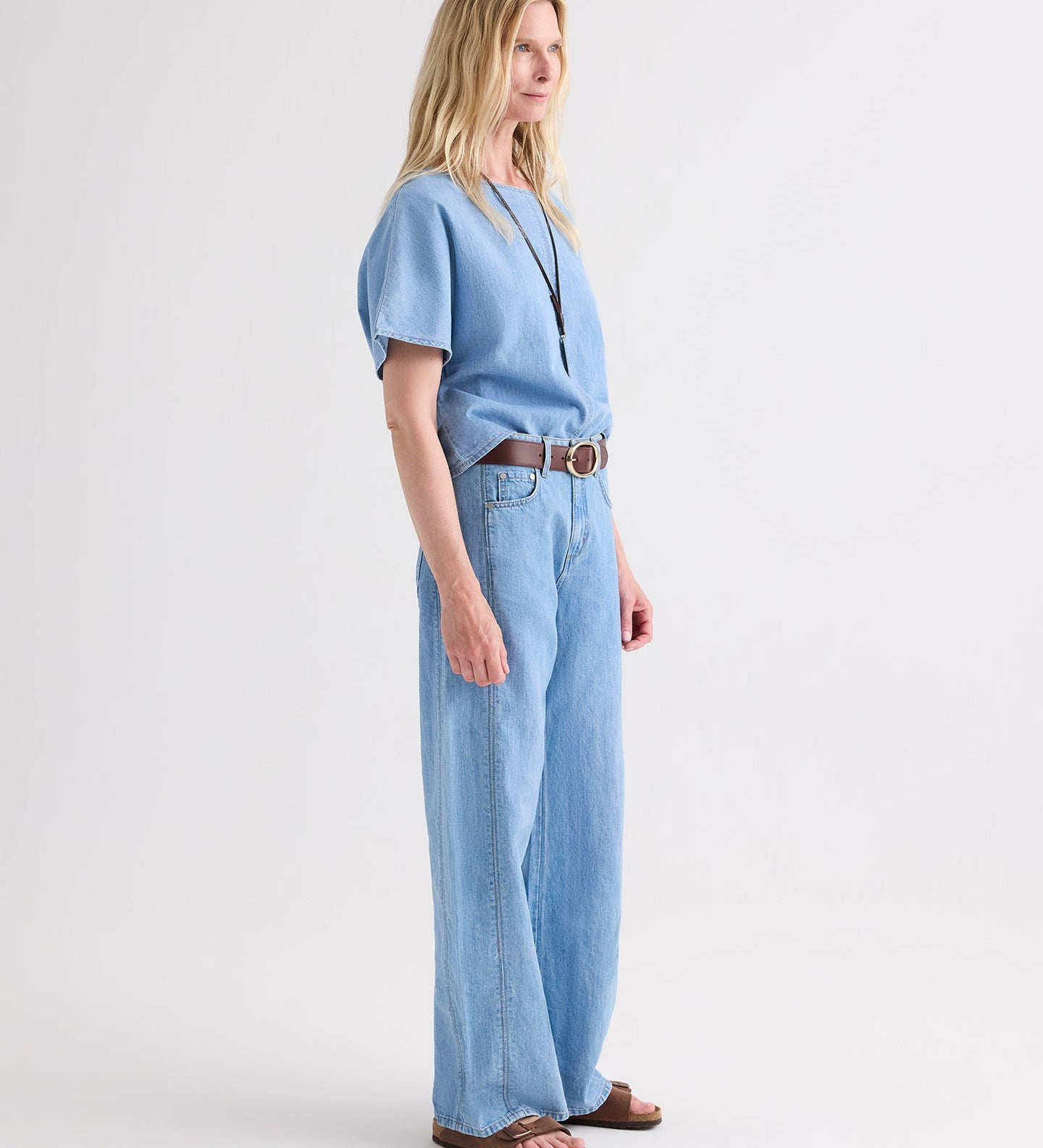 TWP - Simple T in Denim Shirting