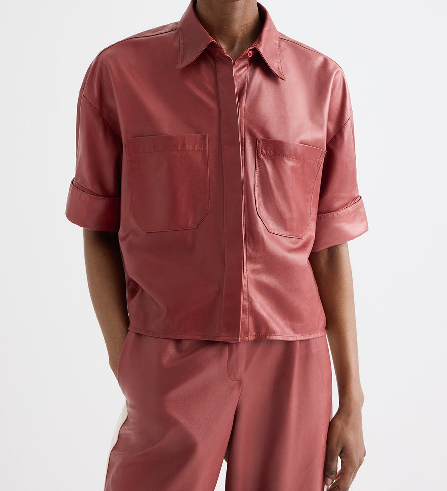 TWP - My Newest Mistake Shirt in Paper Leather