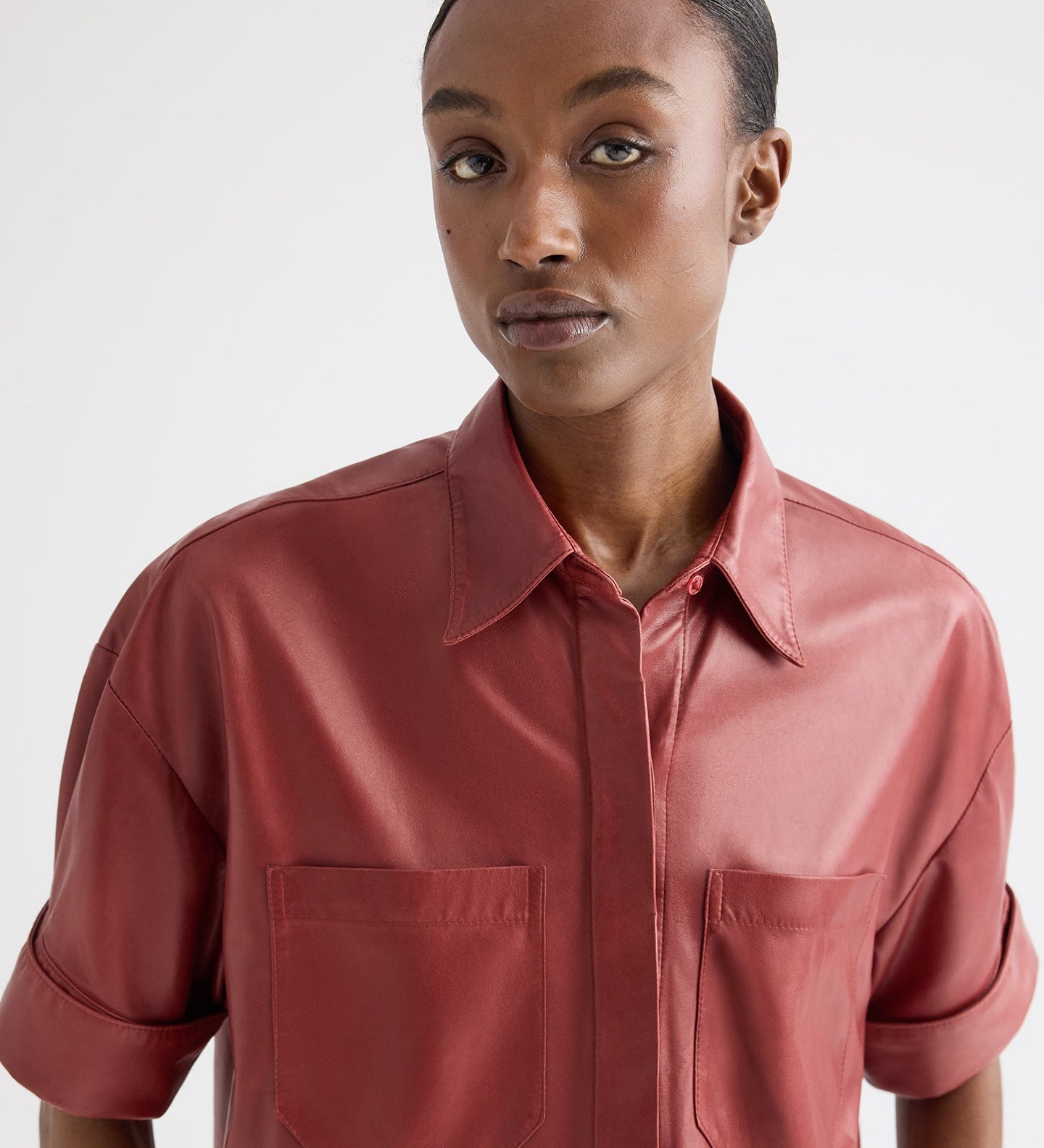 TWP - My Newest Mistake Shirt in Paper Leather