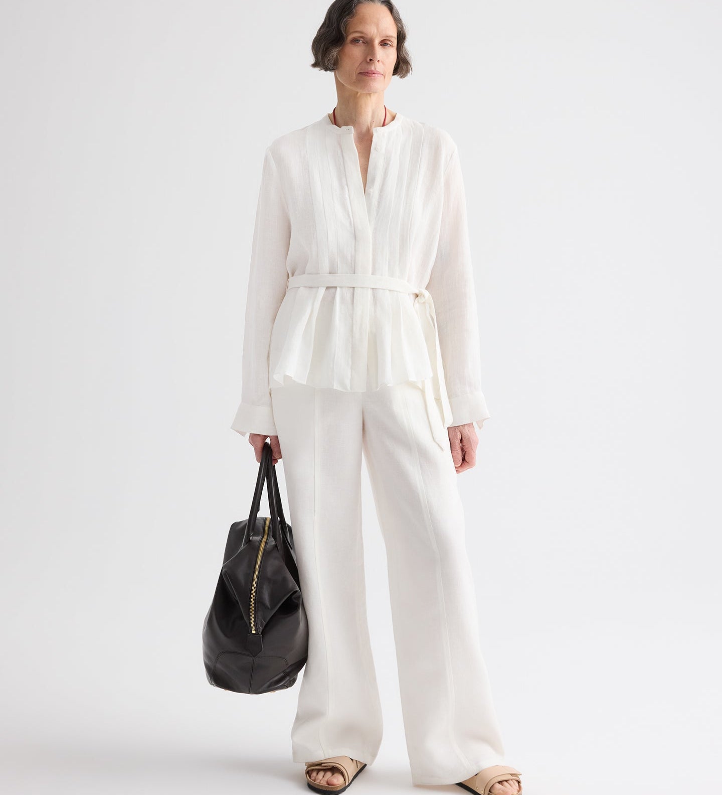 TWP - Pleated Poet Blouse in Delave Linen