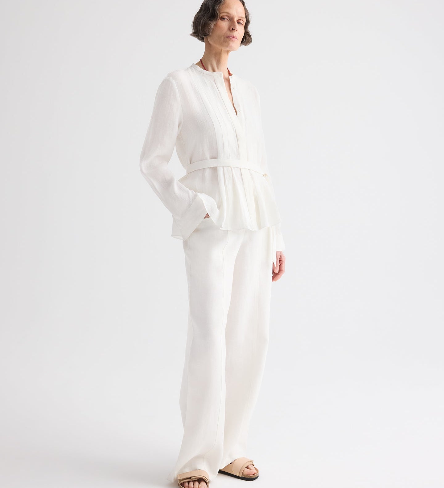 TWP - Pleated Poet Blouse in Delave Linen