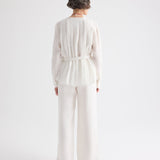TWP - Pleated Poet Blouse in Delave Linen