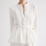 TWP - Pleated Poet Blouse in Delave Linen