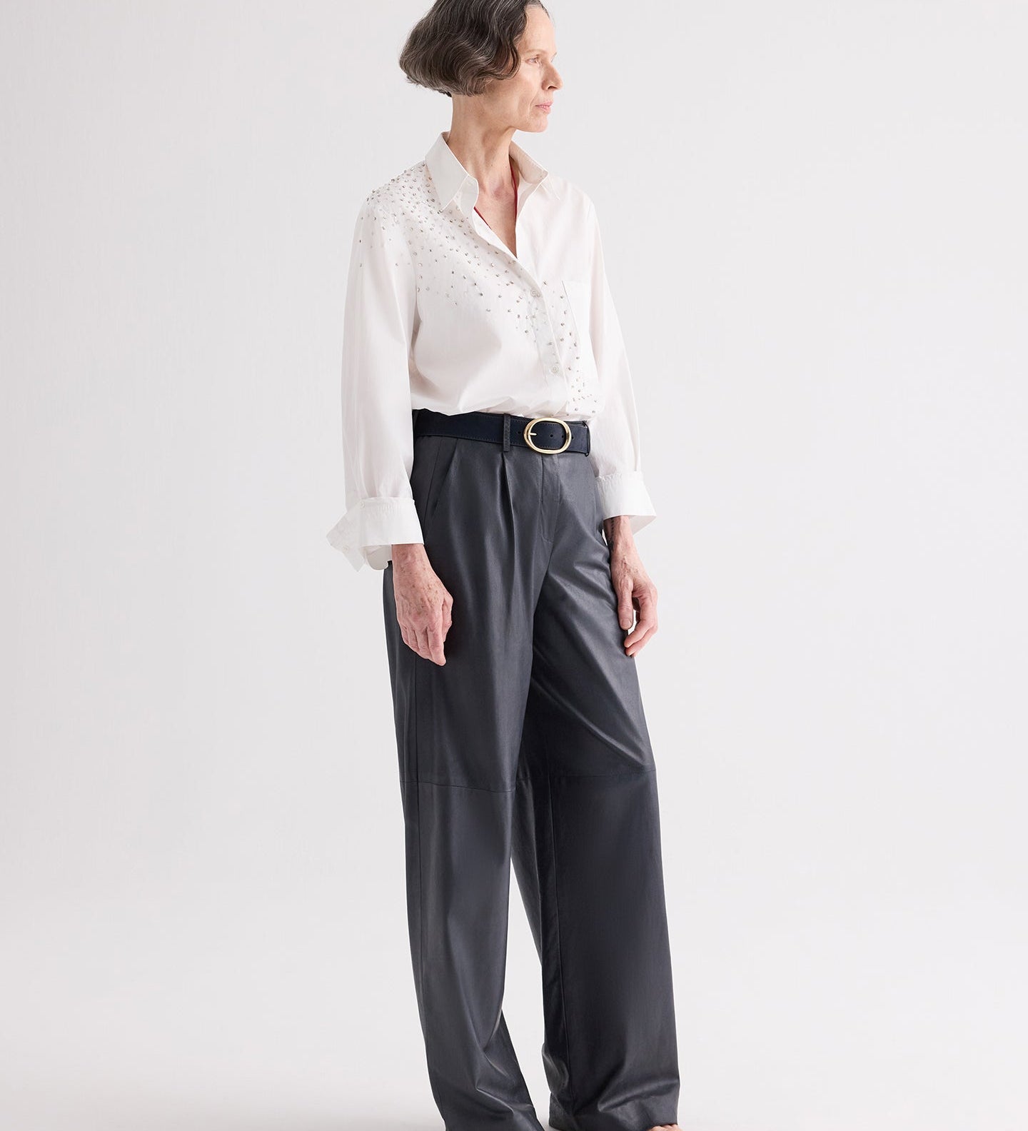 TWP - Next Morning Shirt with Crystals in Superfine Cotton