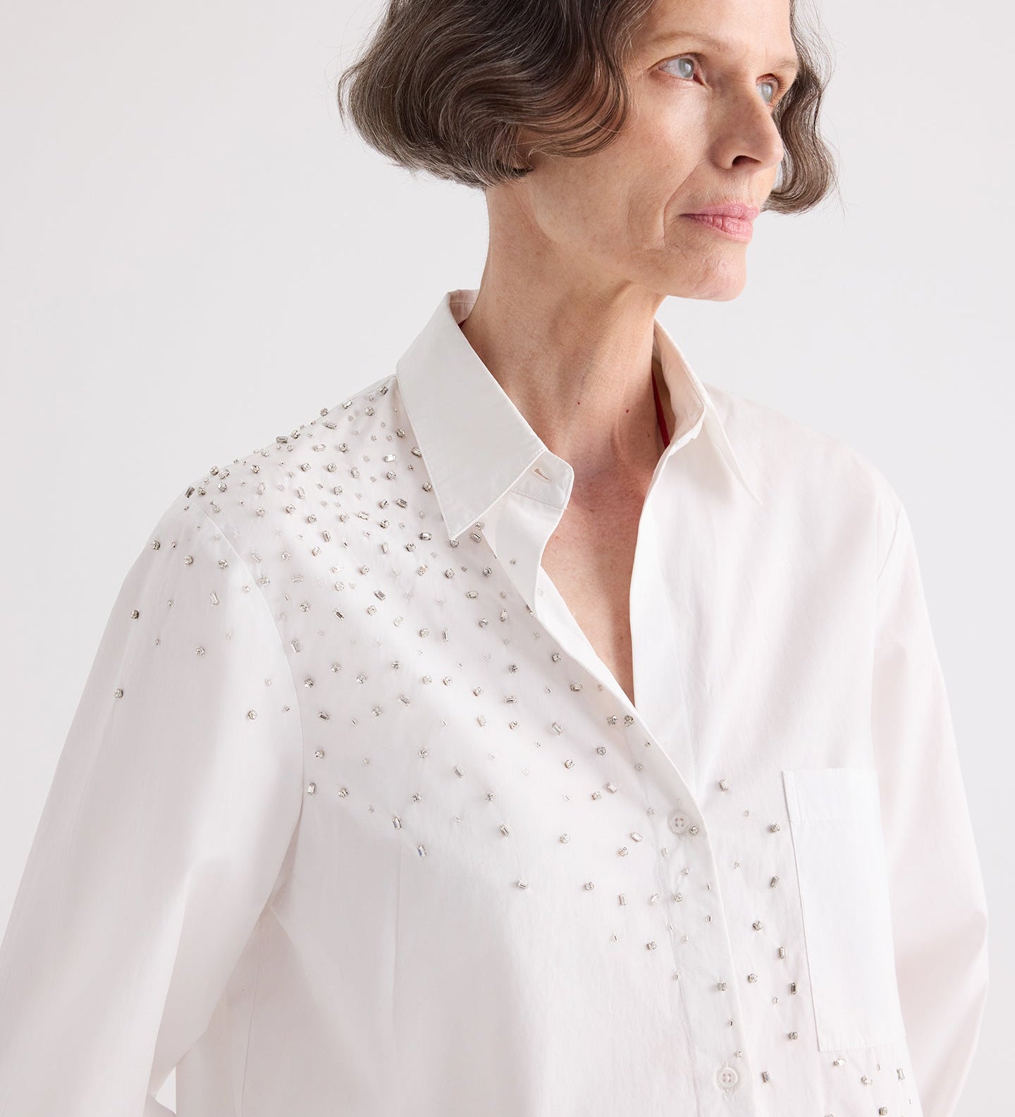 TWP - Next Morning Shirt with Crystals in Superfine Cotton