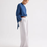 TWP - Tied Down Top in Denim Shirting