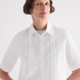 TWP - Short Lived Shirt with Pleated Placket in Super Compact Poplin