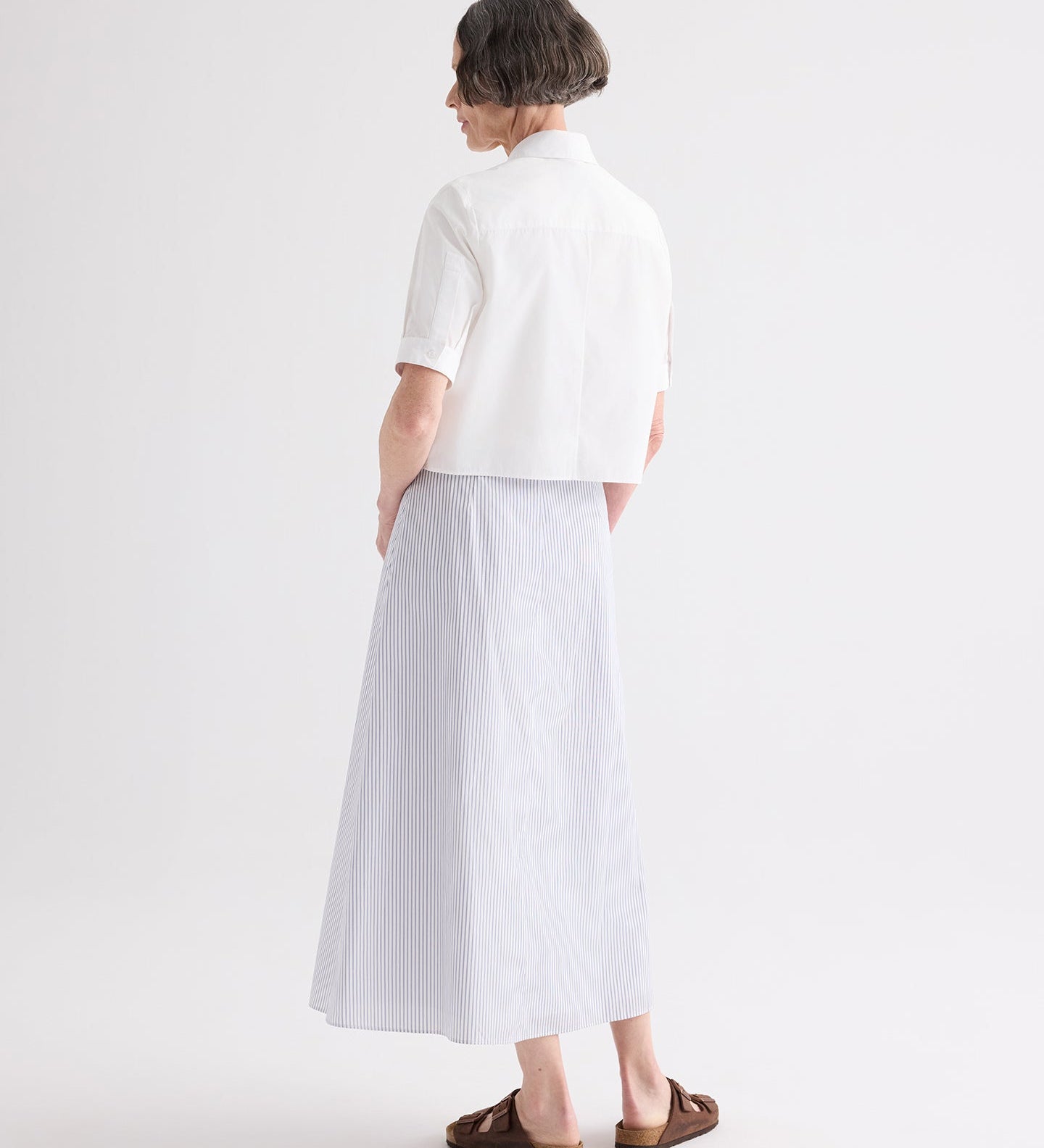 TWP - Short Lived Shirt with Pleated Placket in Super Compact Poplin