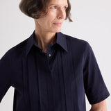 TWP - Short Lived Shirt with Pleated Placket in Super Compact Poplin