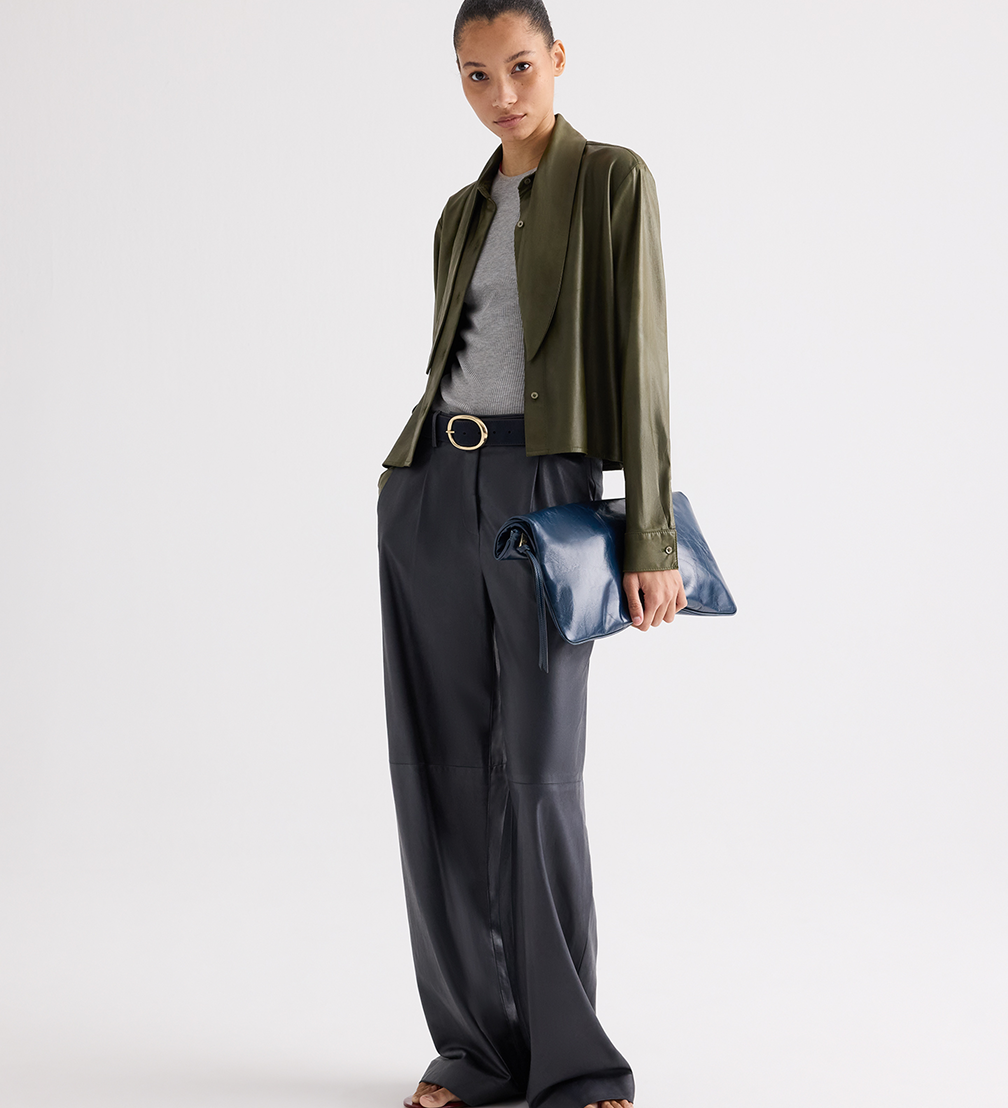 TWP - North Moore St Bag in Shiny Crinkle Leather