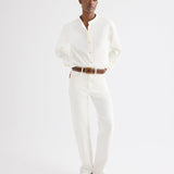 TWP - Stand Collar Cut Off Shirt in Japanese Denim
