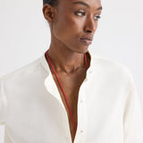 TWP - Stand Collar Cut Off Shirt in Japanese Denim