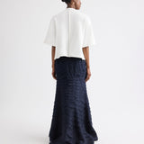 TWP - Cropped Mock Neck Tee in Lightweight Sweatshirt