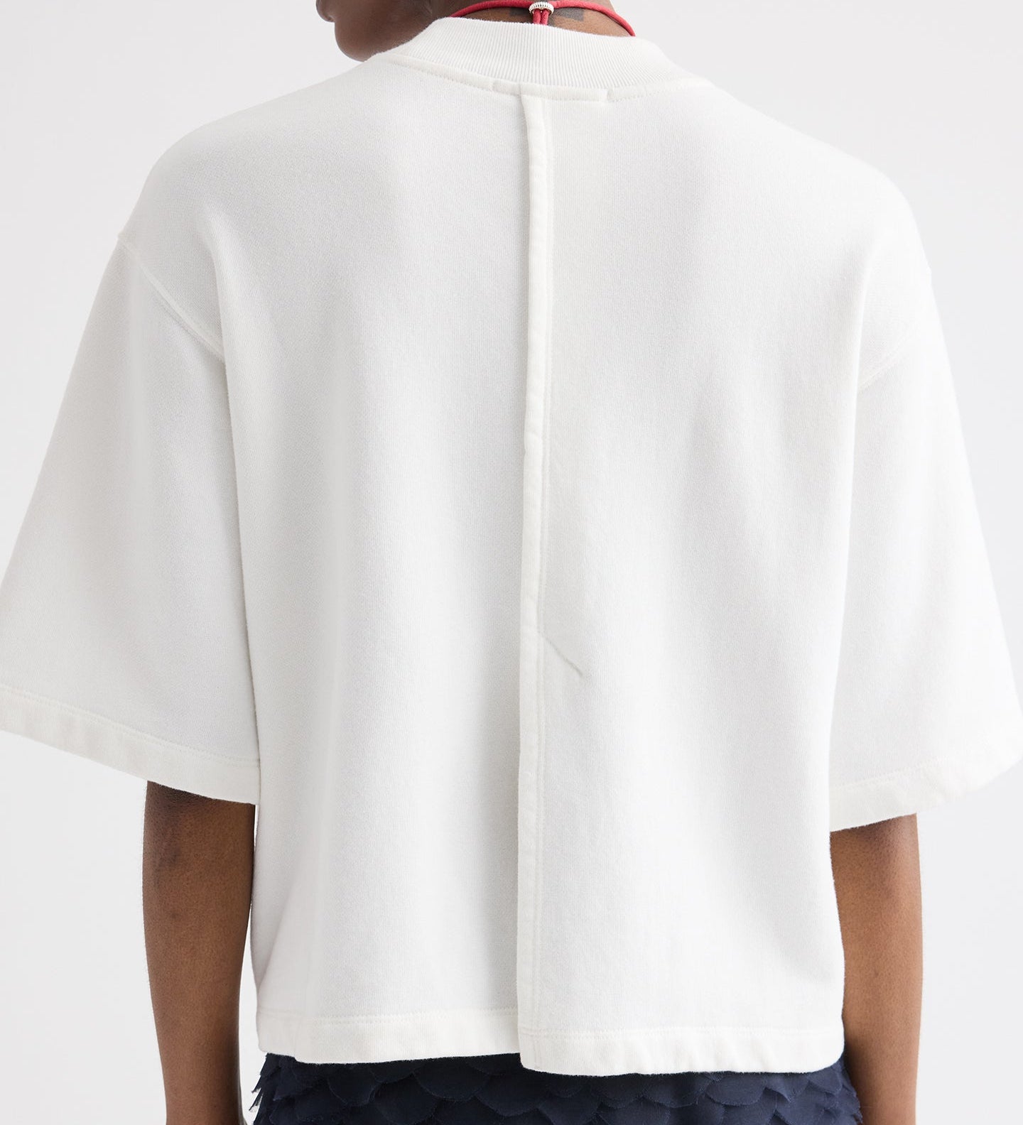 TWP - Cropped Mock Neck Tee in Lightweight Sweatshirt
