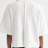 TWP - Cropped Mock Neck Tee in Lightweight Sweatshirt