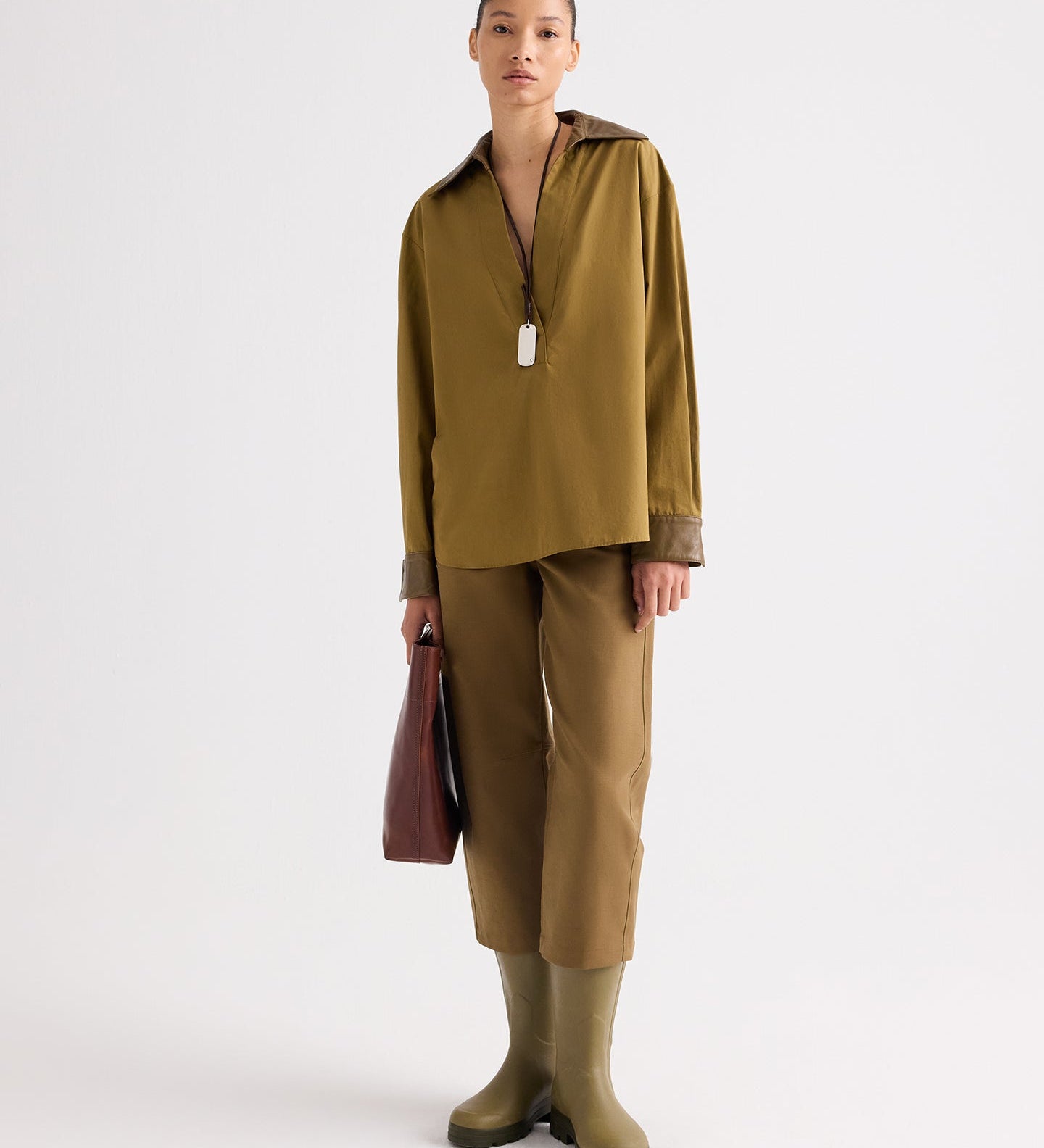 TWP - A Case of You Combo Top in Cotton Shirting