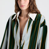 TWP - A Case of You Combo Shirt in Regency Stripe Cotton Velvet