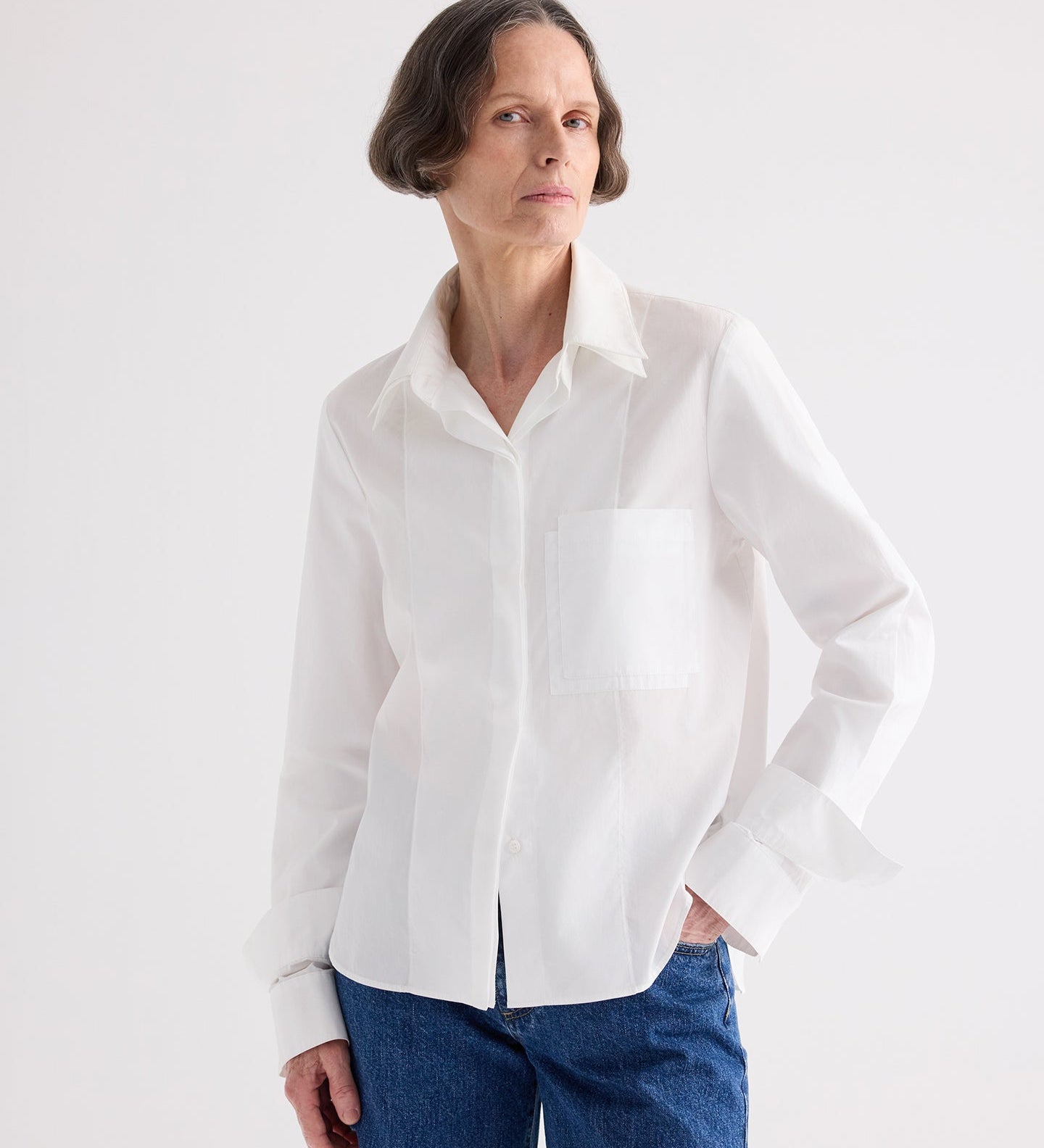 TWP - Double Layer Boyfriend Shirt in Superfine Cotton Shirting