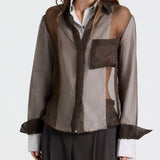 TWP - DOUBLE LAYER BOYFRIEND - WHITE / TURKISH COFFEE