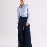 TWP - Double Layer Boyfriend Shirt in Mini Banker Stripe