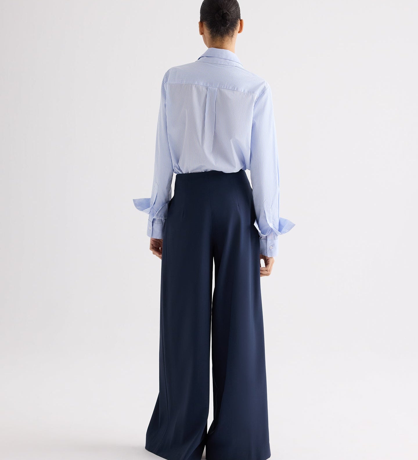 TWP - Double Layer Boyfriend Shirt in Mini Banker Stripe