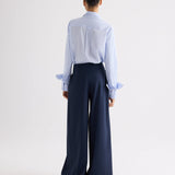 TWP - Double Layer Boyfriend Shirt in Mini Banker Stripe