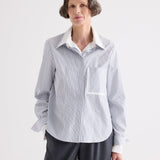 TWP - Double Layer Boyfriend Shirt in Double Stripe Shirting