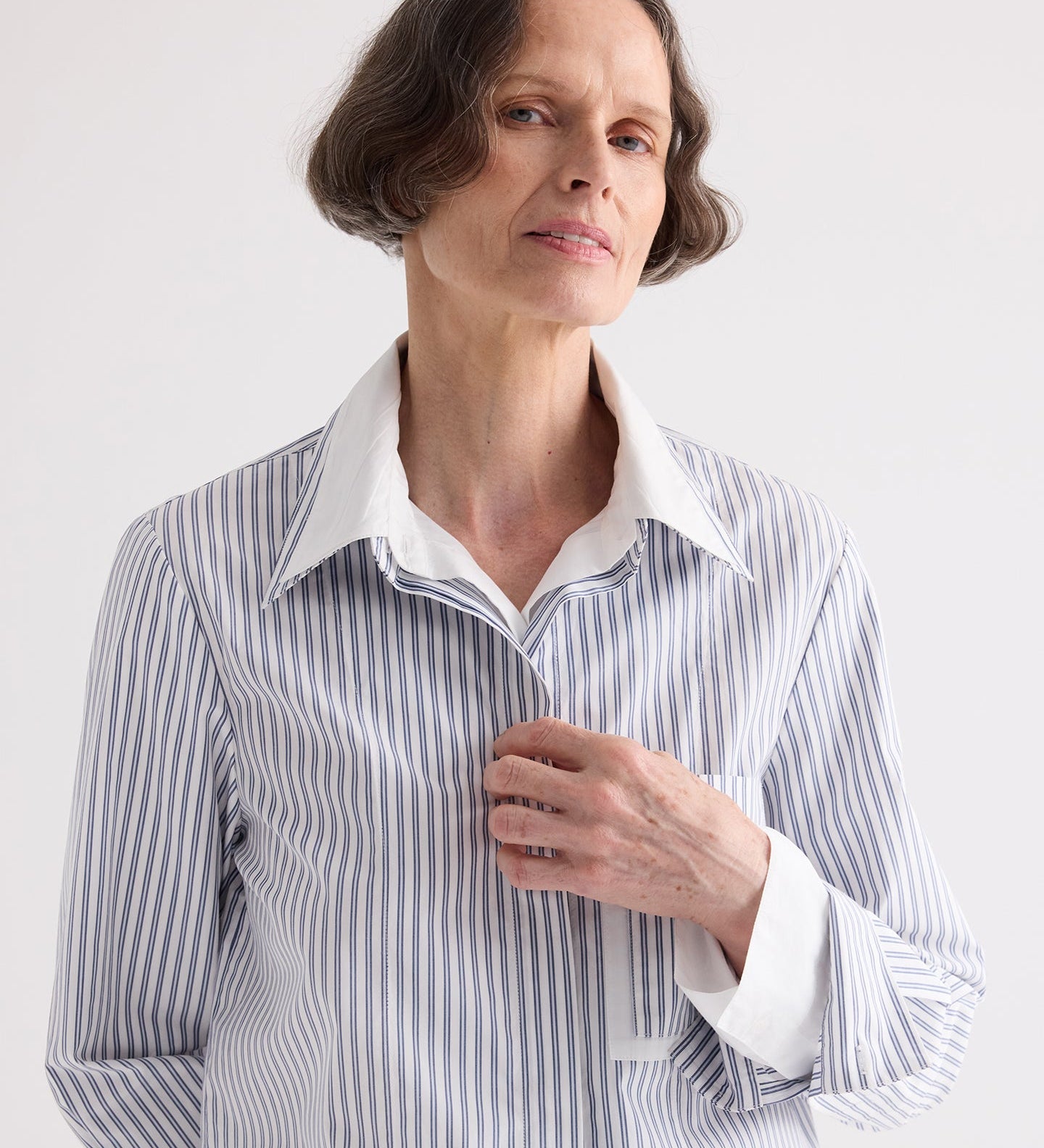 TWP - Double Layer Boyfriend Shirt in Double Stripe Shirting